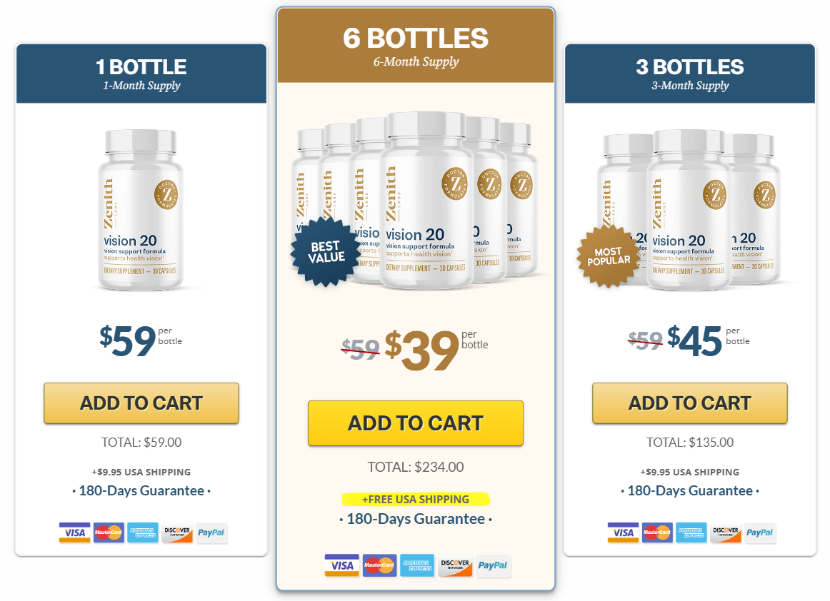 Vision 20 by Zenith Labs pricing