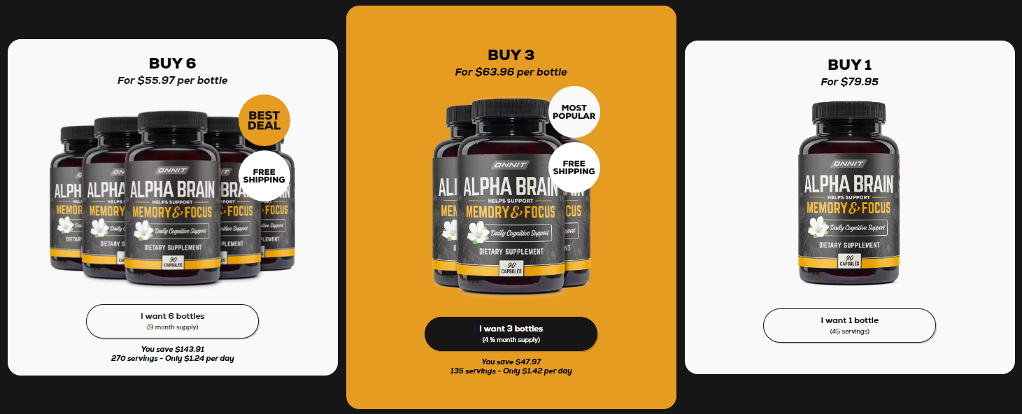 Alpha BRAIN® By Onnit pricing